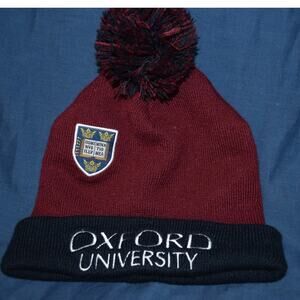 Oxford University Beanie Cap Hat Red Crest